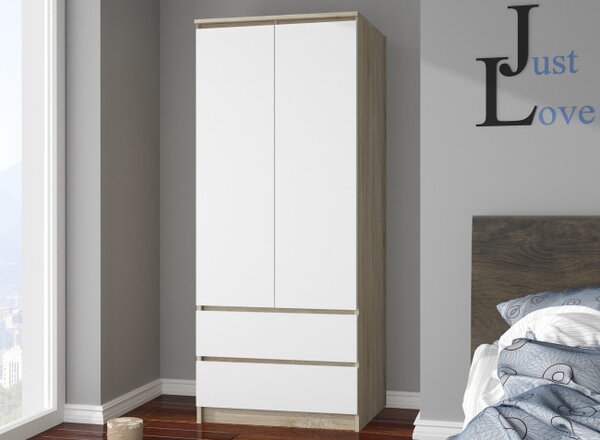 Skriňa S 90 cm 2D 2SZ CLP sonoma / biela