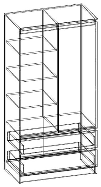 Skriňa S 90 cm 2D 2SZ CLP sonoma / biela