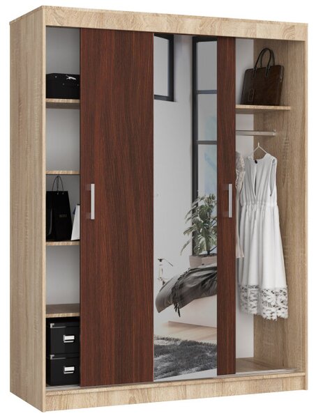 Šatníková skriňa s posuvnými dverami 150 cm CLP sonoma / wenge