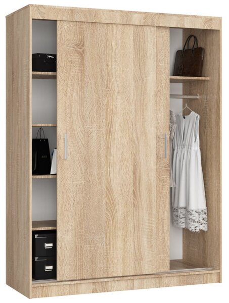 Šatníková skriňa s posuvnými dverami 150 cm CLP mono dub sonoma
