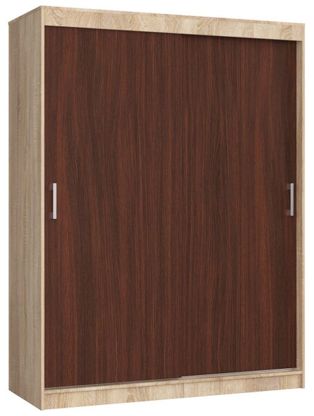 Šatníková skriňa s posuvnými dverami 150 cm CLP mono sonoma / wenge