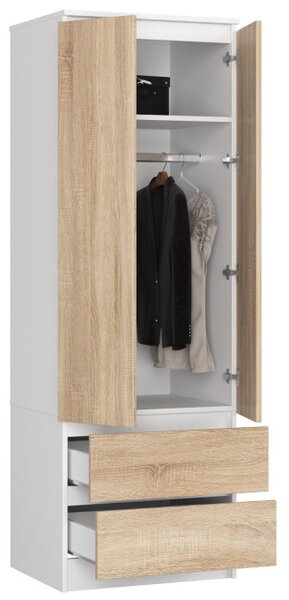 Skriňa STAR S 60 cm 2D 2SZ biela / sonoma