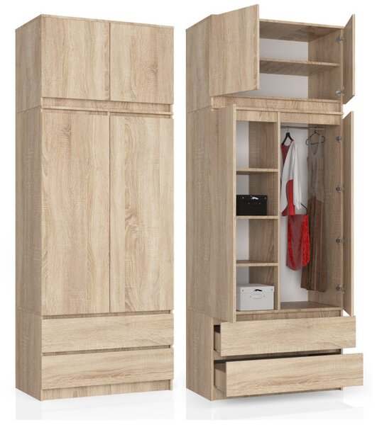 Skriňa s nadstavcom S 90 cm 2D 2SZ CLP dub sonoma