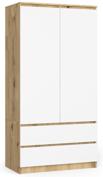 Skriňa S 90 cm 2D 2SZ CLP dub artisan / biela