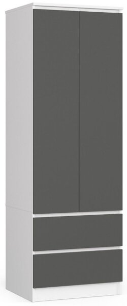 Skriňa STAR S 60 cm 2D 2SZ biela / sivá
