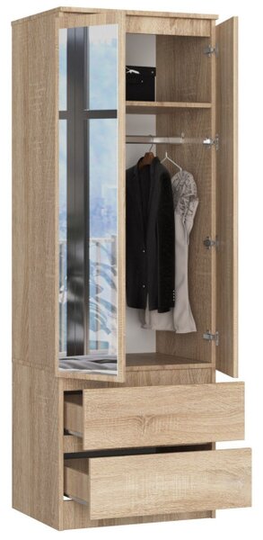 Skriňa STAR S 60 cm 2D 2SZ zrkadlá CLP dub sonoma