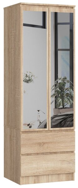 Skriňa STAR S 60 cm 2D 2SZ zrkadlá CLP dub sonoma