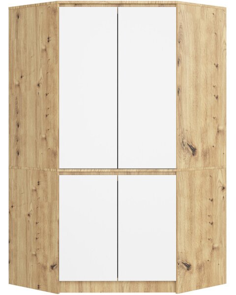 Rohová skriňa S100 4D CLP dub artisan / biela