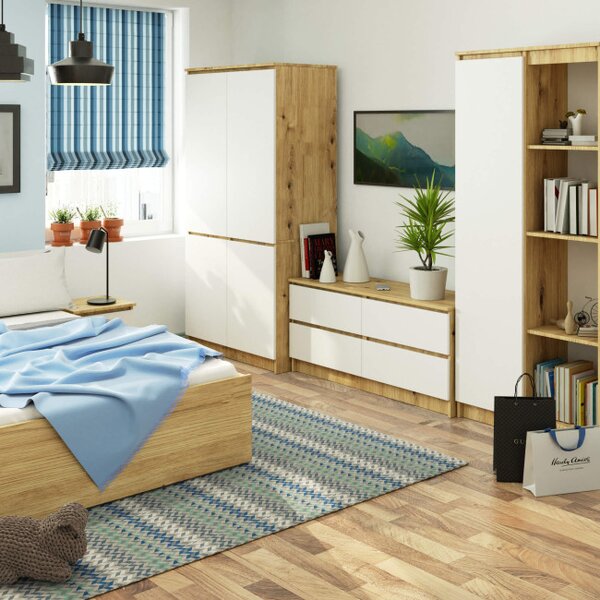 Skriňa S 90 4D CLP artisan / biela