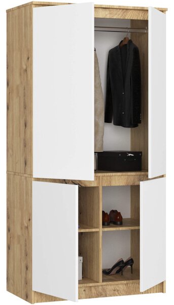 Skriňa S 90 4D CLP artisan / biela