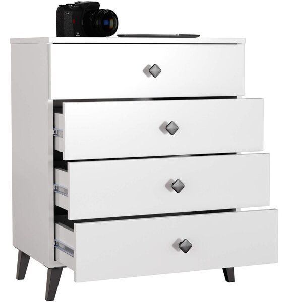 Komoda MOBI K-04 biela / čierna