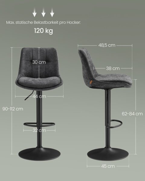 Set dvoch barových stoličiek LJB195G02