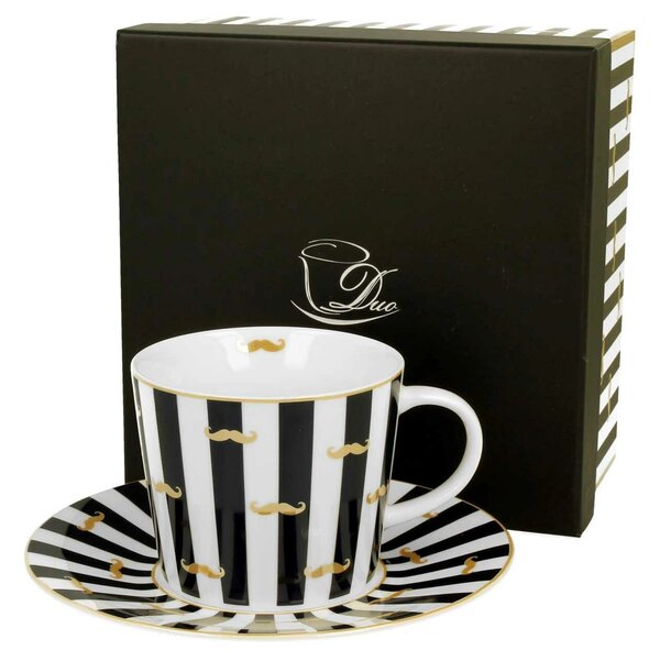 Porcelánová šálka s podšálkou Moustache 250 ml