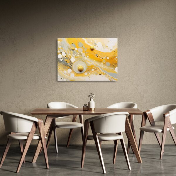 Sklenený obraz - Abstraktné pozadia so zlatým dekorom (70x50 cm)