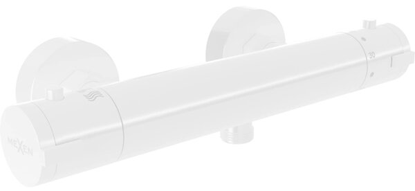 Mexen KAI, termostatická sprchová batéria so spodným 1/2" pripojením sprchy, biela, 77100-20