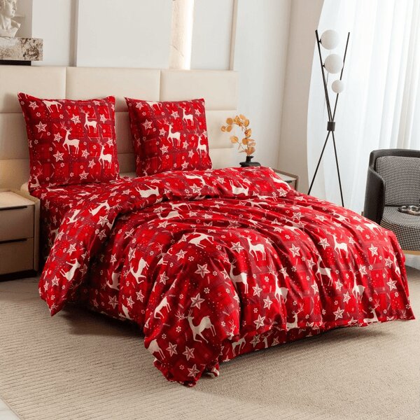 Obliečky z mikrovlákna VELVET CHRISTMAS červené Rozmer obliečky: 70 x 90 cm | 140 x 220 cm