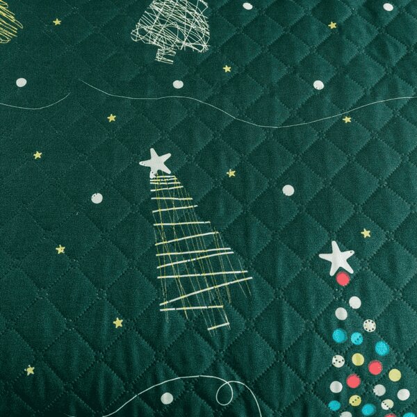 Prehoz na posteľ CHRISTMAS DRIFT zelený Rozmer: 170 x 210 cm