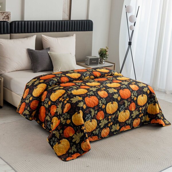 Prehoz na posteľ ORANGE PUMPKINS farebný Rozmer: 170 x 210 cm