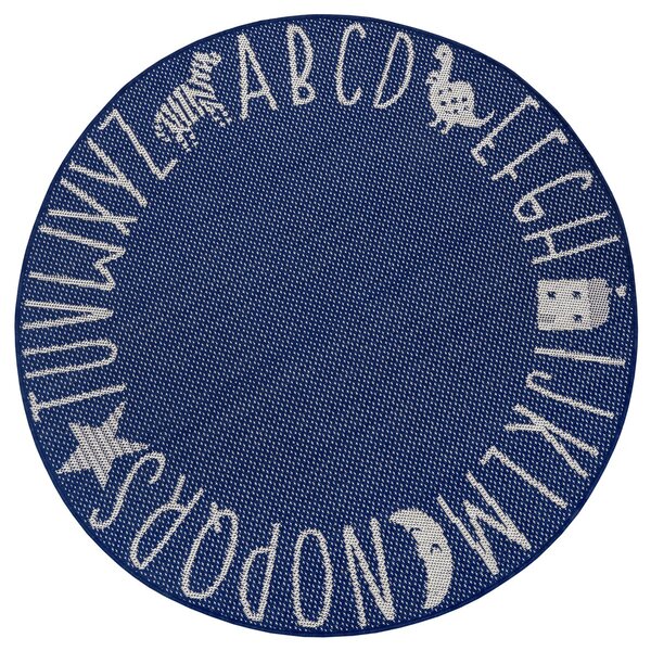 Hanse Home Collection koberce Detský kusový koberec Flatweave 104886 Blue / Cream kruh - 120x120 (průměr) kruh cm