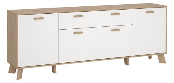 Biela/v prírodnej farbe komoda v dekore duba 196x73x39 cm Ikast – Tvilum