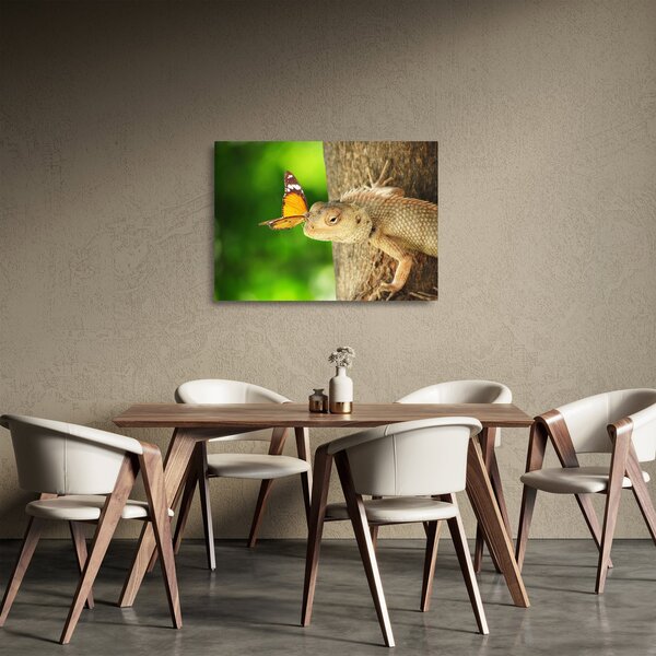 Sklenený obraz - Jašter (70x50 cm)