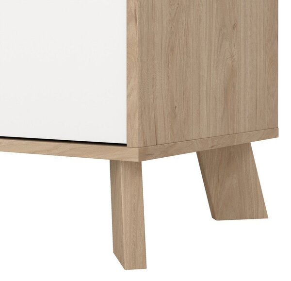 Biela/v prírodnej farbe komoda v dekore duba 196x73x39 cm Ikast – Tvilum
