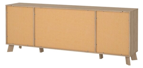 Biela/v prírodnej farbe komoda v dekore duba 196x73x39 cm Ikast – Tvilum