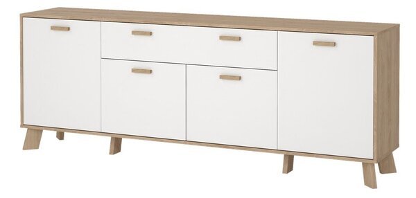Biela/v prírodnej farbe komoda v dekore duba 196x73x39 cm Ikast – Tvilum