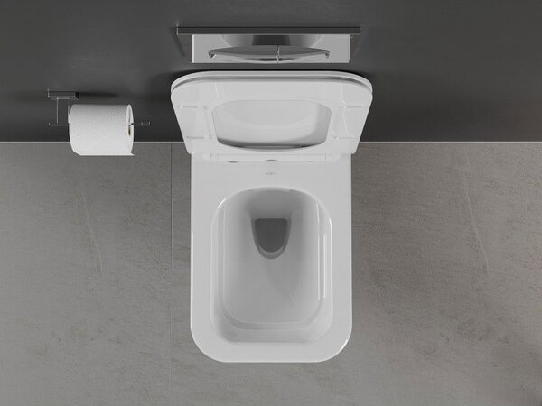 Mexen Cube WC misa Rimless so sedadlom s pomalým zatváraním slim, duroplast, biely lesk - 30924000