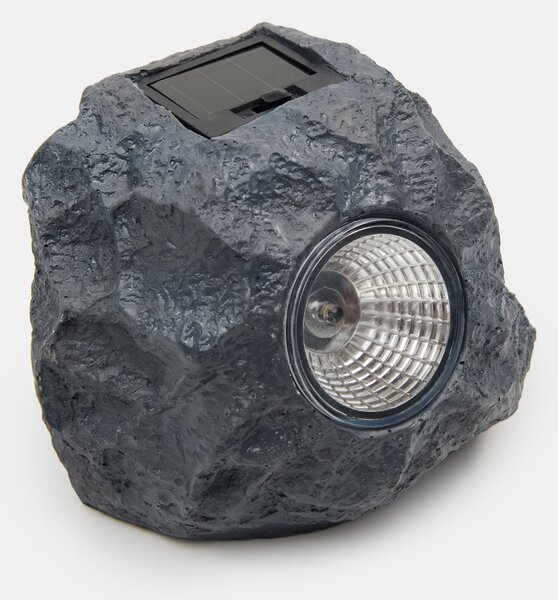 Sinsay - Záhradná solárna LED lampa v tvare kameňa - svetlošedá