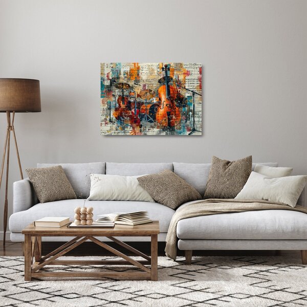 Sklenený obraz - Hudobné nástroje (70x50 cm)