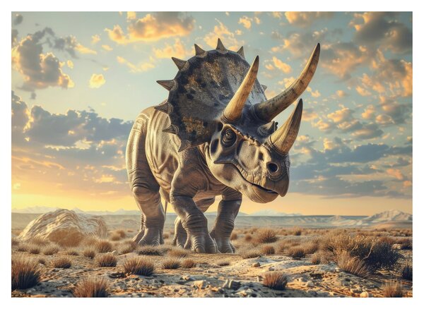 Sklenený obraz - Triceratops (70x50 cm)