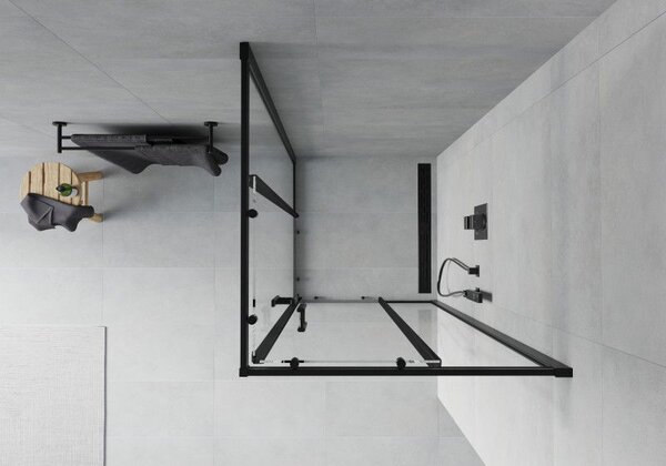 Mexen Rio štvorcový sprchový kút 70 x 70 cm, transparentný, čierny - 860-070-070-70-00