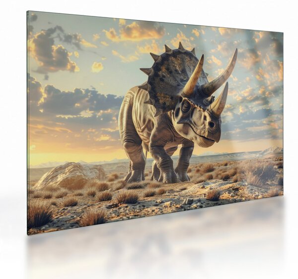 Sklenený obraz - Triceratops (70x50 cm)