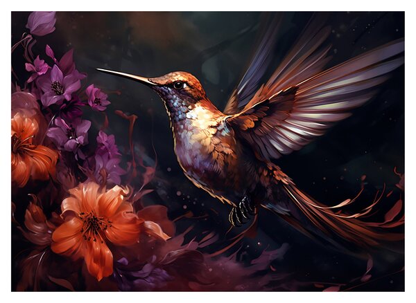 Sklenený obraz - Kolibrík (70x50 cm)