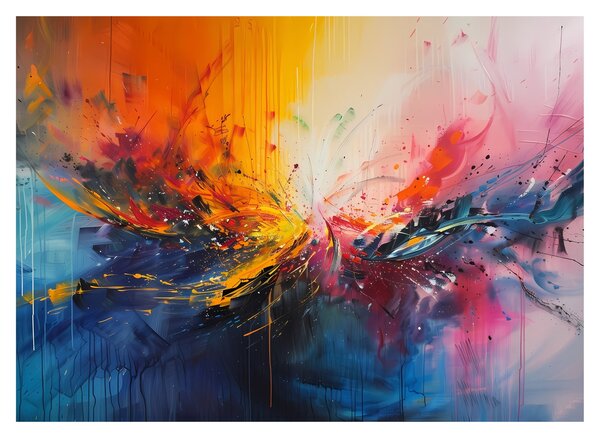Sklenený obraz - Farebná abstrakcia (70x50 cm)