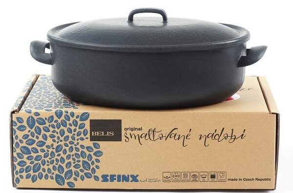 BELIS Sfinx smaltovaný oválny pekáč 32 cm, 6,5 L