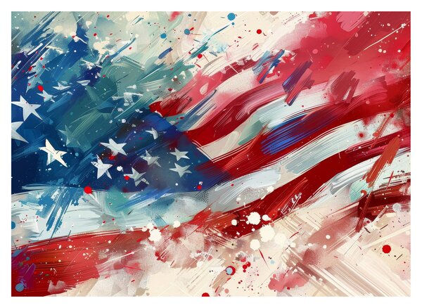 Sklenený obraz - Vlajka USA (70x50 cm)