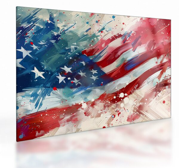 Sklenený obraz - Vlajka USA (70x50 cm)