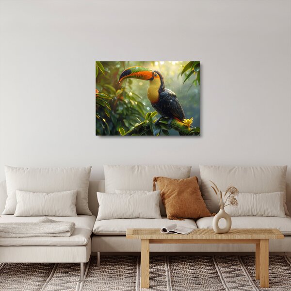 Sklenený obraz - Tukan (70x50 cm)