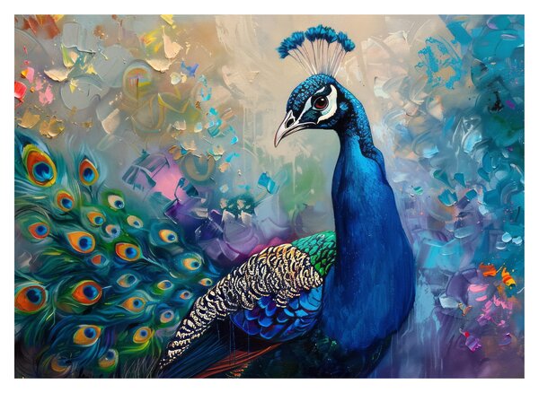 Sklenený obraz - Maľba páva (70x50 cm)