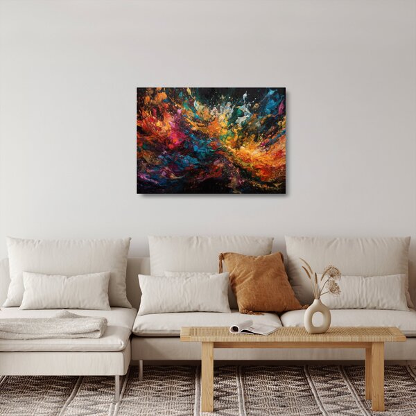 Sklenený obraz - Farebná abstrakcia II. (70x50 cm)