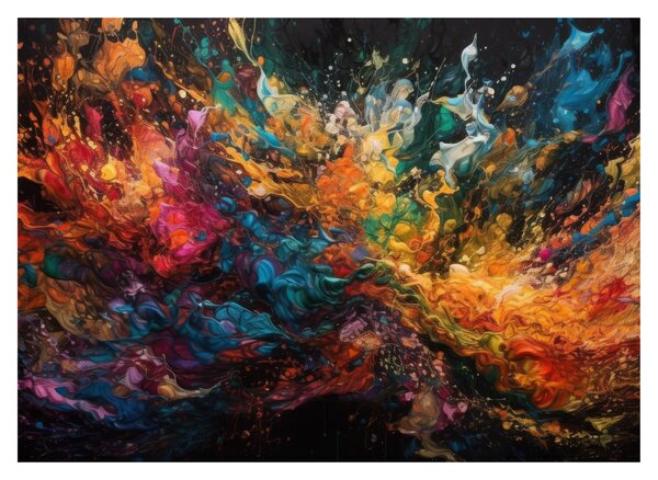 Sklenený obraz - Farebná abstrakcia II. (70x50 cm)