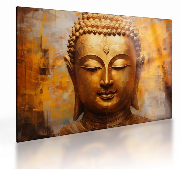 Sklenený obraz - Budha, olejomaľba (70x50 cm)