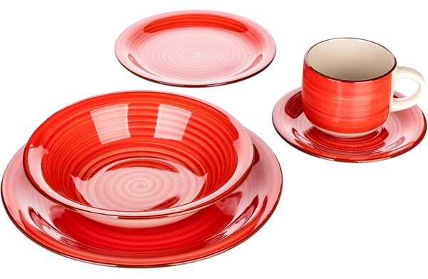Banquet 30-dielna jedálenská súprava Spiral ​Red