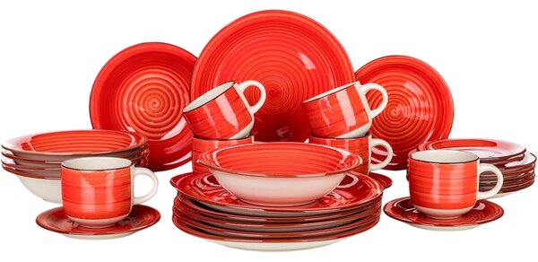 Banquet 30-dielna jedálenská súprava Spiral ​Red