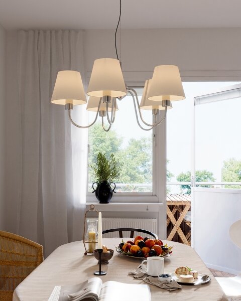 ByRydens 4202720-6510 - Závesný luster na lanku LYNF 5xE14/8W/230V chróm/biela