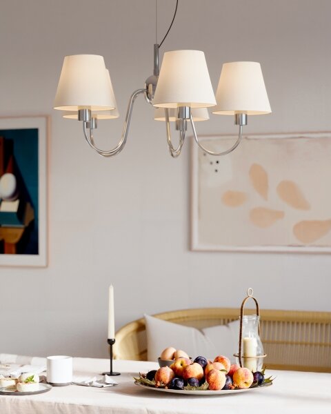 ByRydens 4202720-6510 - Závesný luster na lanku LYNF 5xE14/8W/230V chróm/biela