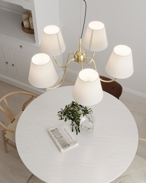 ByRydens 4202720-6509 - Luster na lanku LYNF 5xE14/8W/230V mosadz/biela