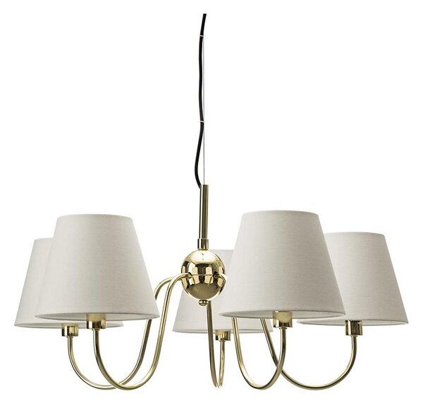 ByRydens 4202720-6509 - Luster na lanku LYNF 5xE14/8W/230V mosadz/biela